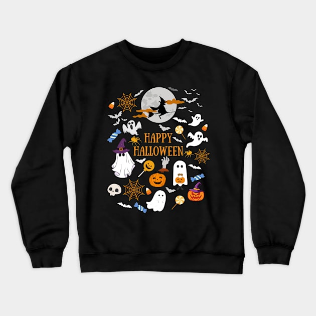 Halloween For Boys Grils, Happy Halloween,  Kids Halloween Crewneck Sweatshirt by DakhaShop